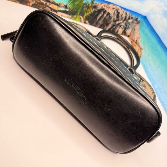 Vintage Dooney & Bourke Monogram Satchel Handbag Black Leather Trim USA Made - Picture 6 of 11